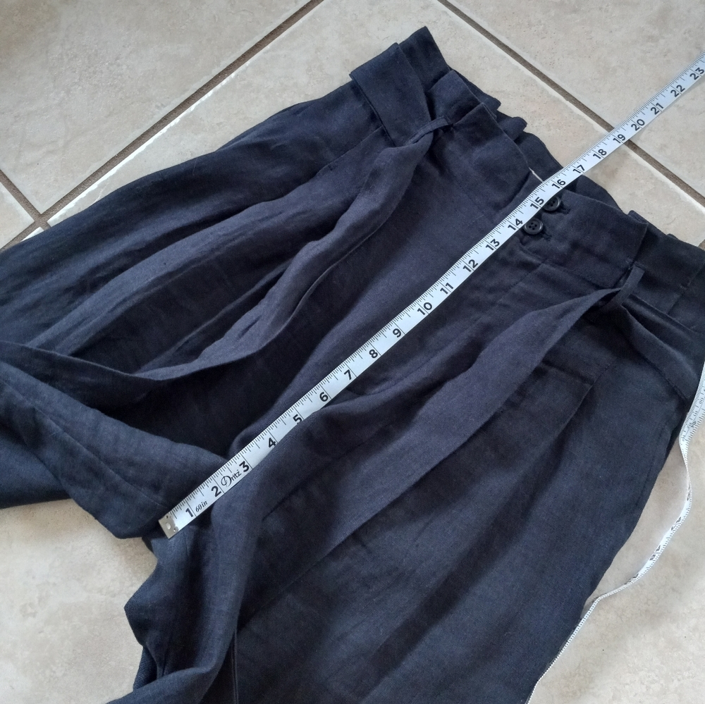7115 By Szeki Pleated Linen Trouser Wide Leg Culotte S - Picture 14 of 16